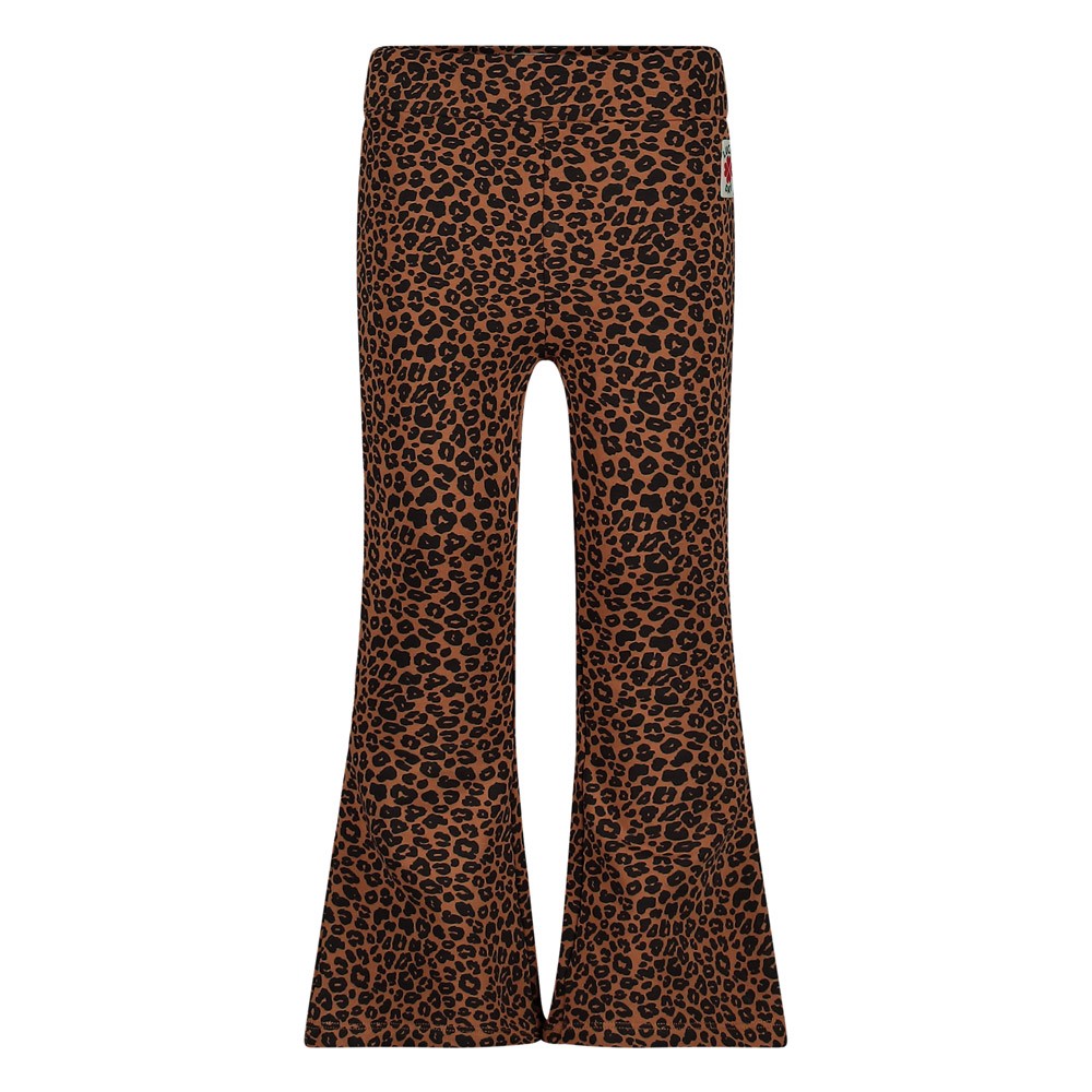 Flared broek AOP - Queen Of Hearts bruin