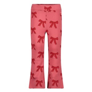 Flared broek AOP - Queen Of Hearts roze