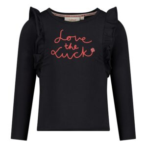 Longsleeve ruches - Queen Of Hearts antraciet