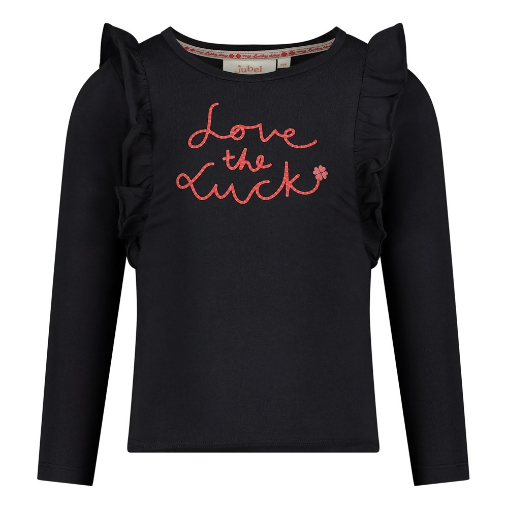 Longsleeve ruches - Queen Of Hearts antraciet