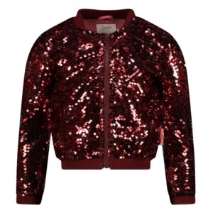 Pailetten bomberjack - Queen Of Hearts bordeaux