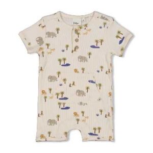 Kort pakje rib AOP - Safari Savage