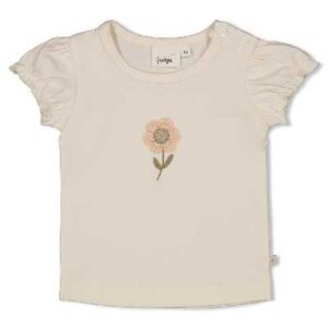 T-shirt met crochet bloem - Let Your Dreams Blossom