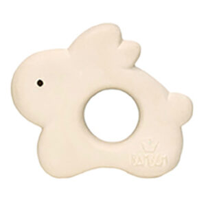 100% Natural Rubber Rabbit Teether ecru