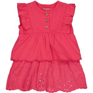 Dress Woven Embroidery strawberry pink